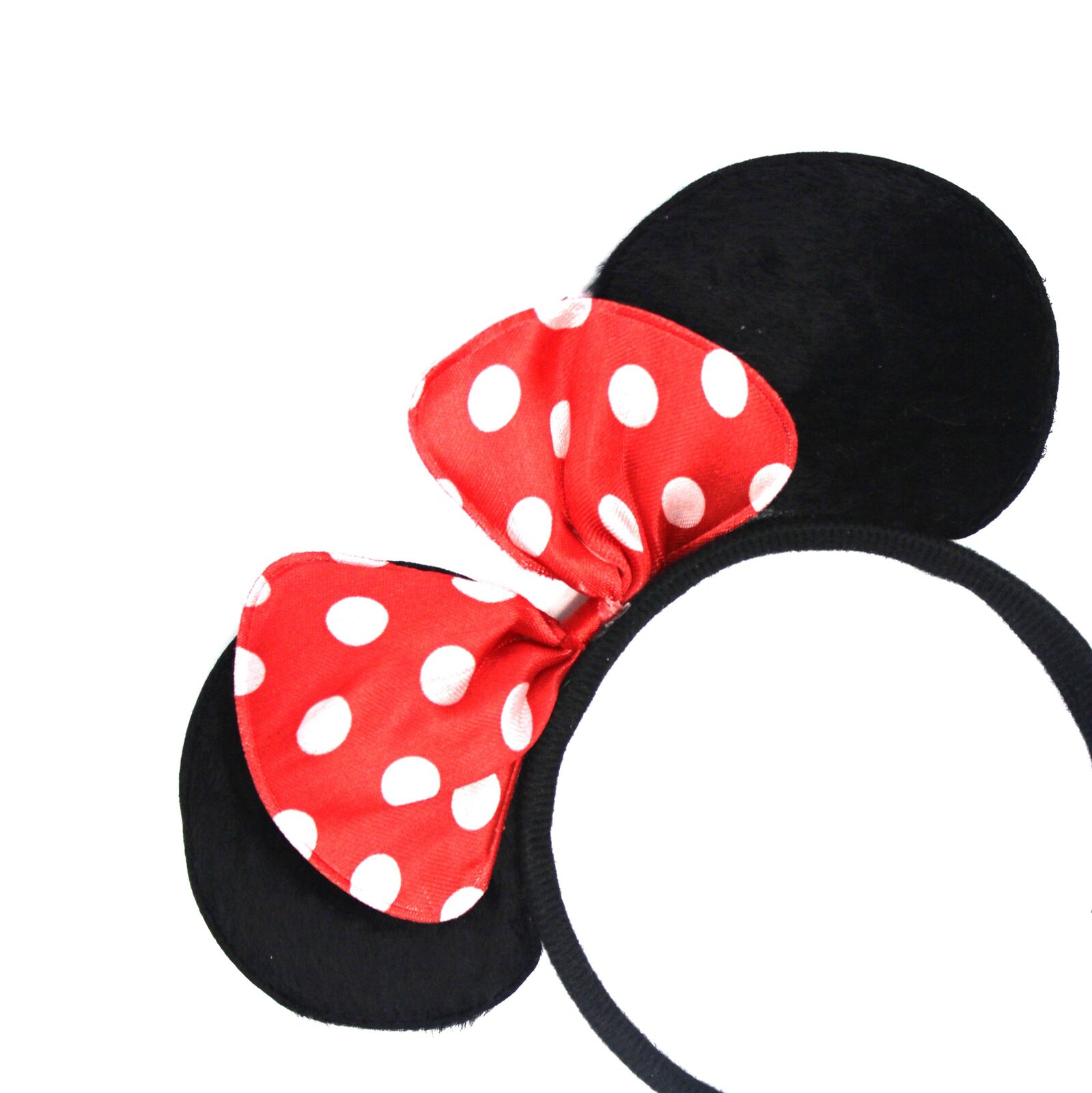 Minnie Mouse Headband Costume Halloween Party Hair Head Band w/ Bow - Black/Red - Image 3