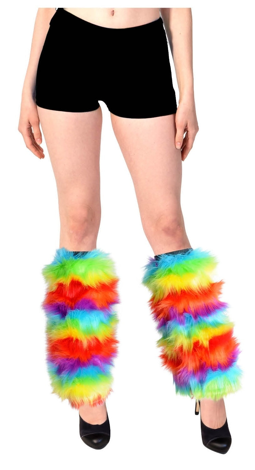 1 Pair Fluffy Leg Warmers Rainbow Gay Pride LGBTQ - Image 3