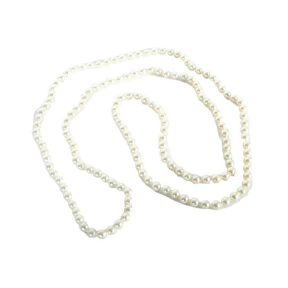 Long Faux Pearl Necklace – 1920s Flapper Costume Accessory or Vintage-Inspired Look - Image 2