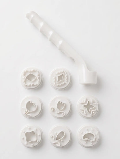 Avanti 9-Piece Fondant Stamp Set w/ Interchangeable Design Discs (Decorating Tool) - Image 2