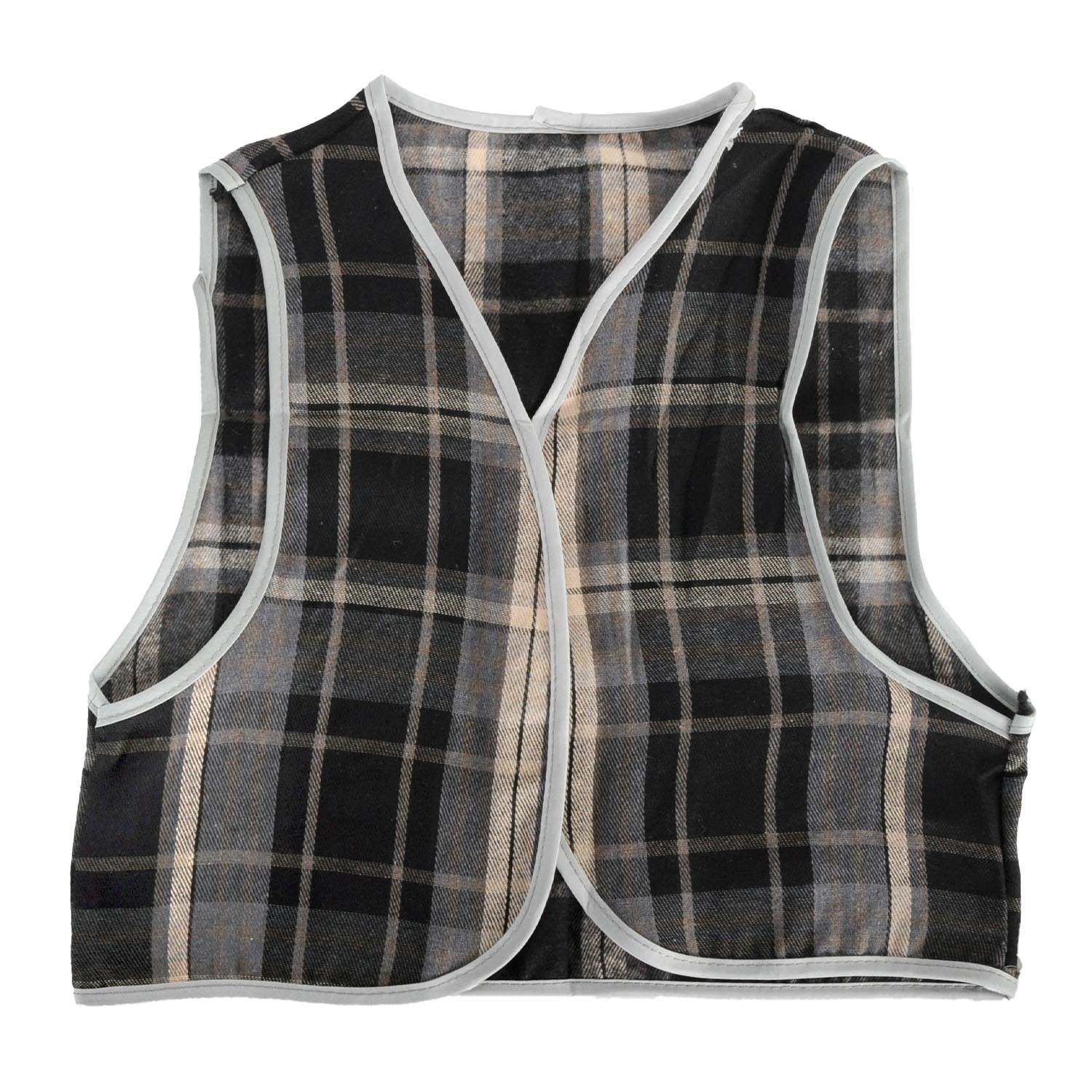 Childrens Grey Checkered Party Costume Vest Boys Kids Victorian, Cowboy or 1920s Style - Image 2