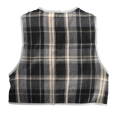 Childrens Grey Checkered Party Costume Vest Boys Kids Victorian, Cowboy or 1920s Style - Image 3