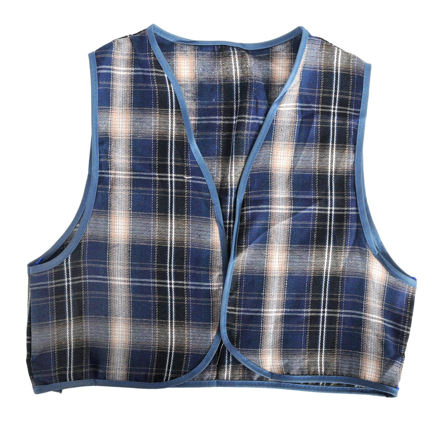 Childrens Blue Checkered Party Costume Vest Boys Kids Victorian, Cowboy or 1920s Style - Image 2