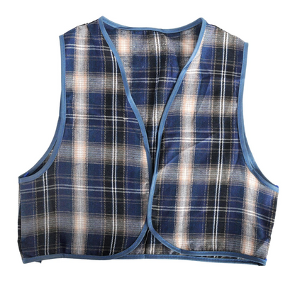 Childrens Blue Checkered Party Costume Vest Boys Kids Victorian, Cowboy or 1920s Style - Image 2