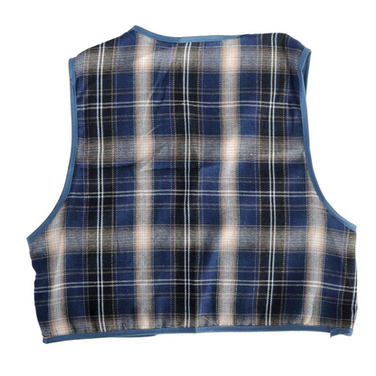 Childrens Blue Checkered Party Costume Vest Boys Kids Victorian, Cowboy or 1920s Style - Image 3