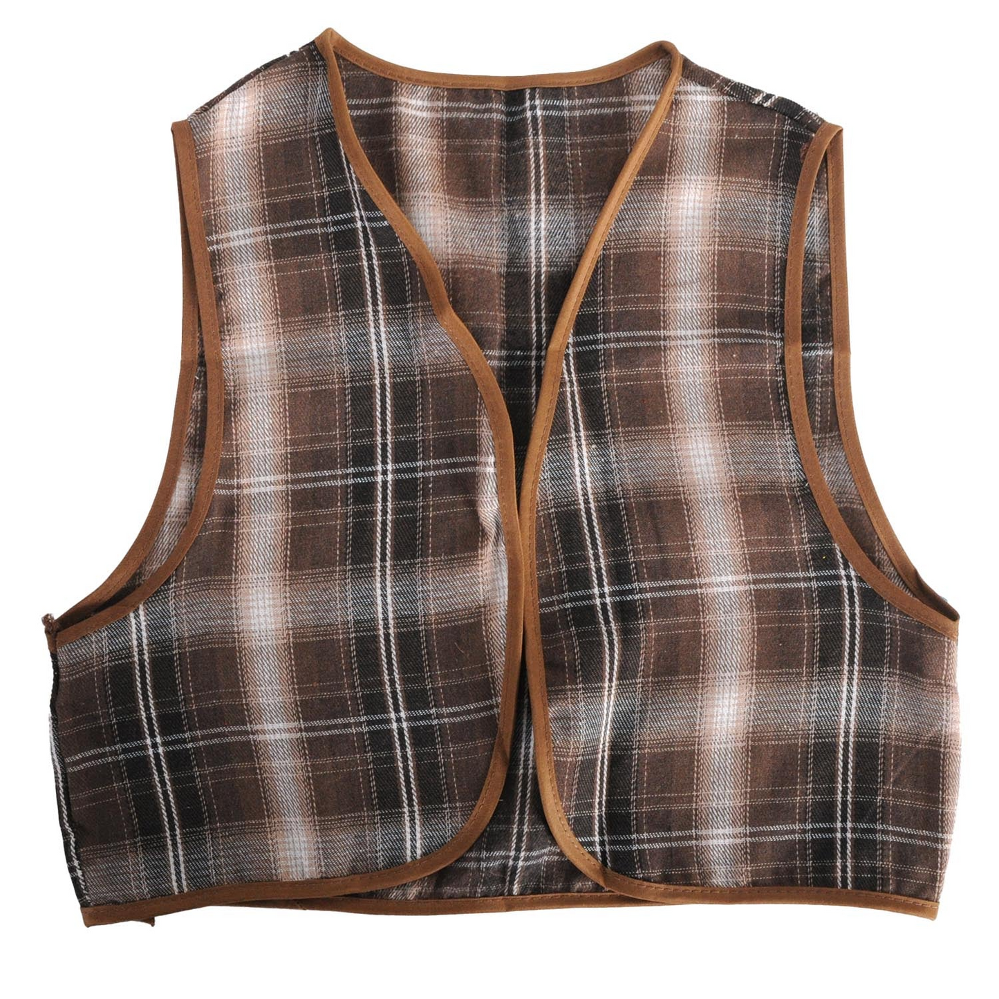 Childrens Brown Checkered Party Costume Vest Boys Kids Victorian, Cowboy or 1920s Style - Image 2