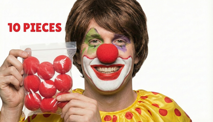 10x Soft CLOWN NOSES Costume Circus Halloween Spongy Fancy Fun Silly in Red - Image 2