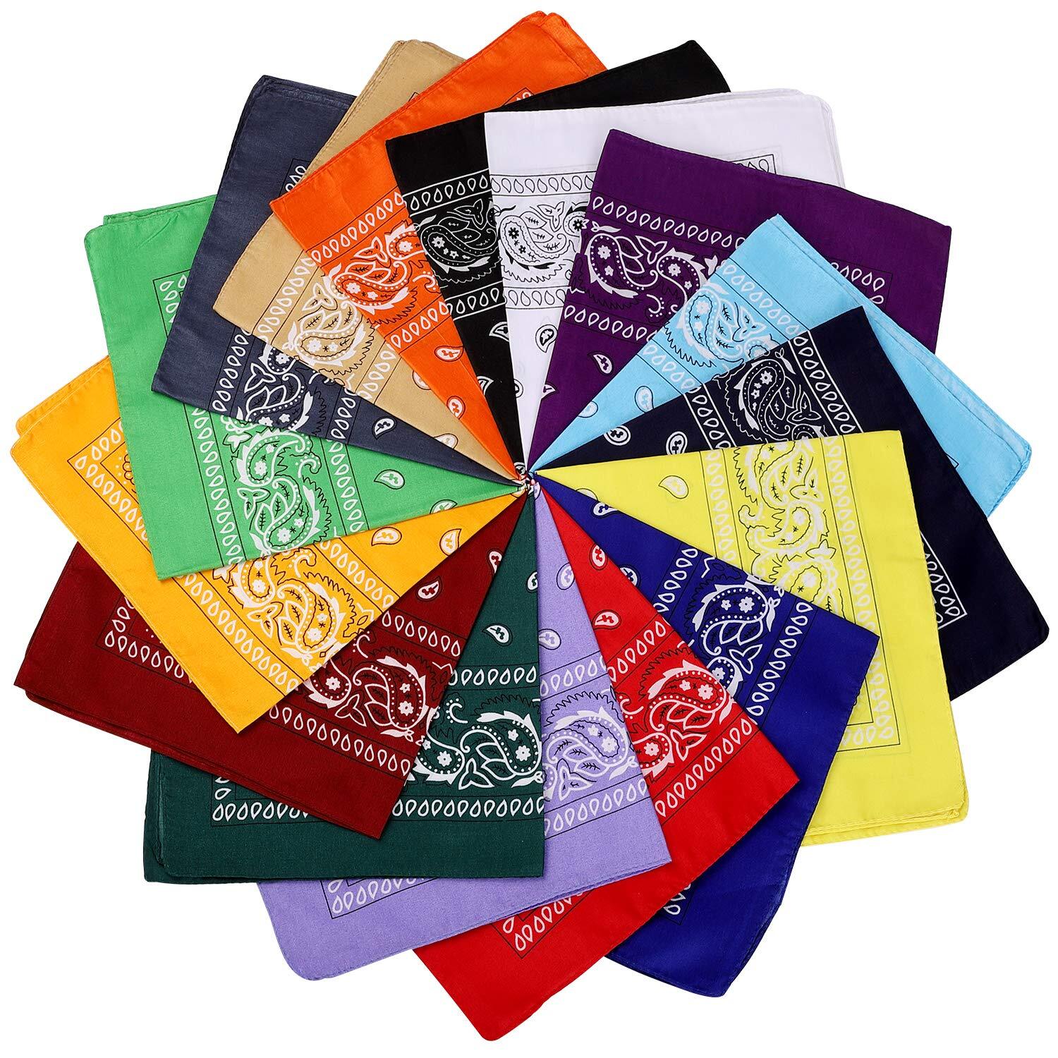 20x BANDANA Paisley 100% COTTON Head Wrap Durag Bandanna Scarf Mask BULK - Assorted Colour Pack - Image 2