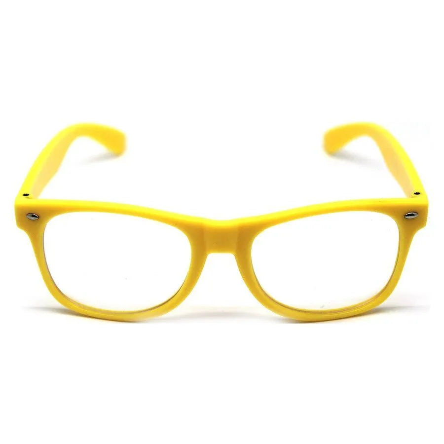 Green and Yellow Party Glasses with Clear Lenses – Fun 80s Australia Day or Costume Glasses (Set of 12) - Image 3