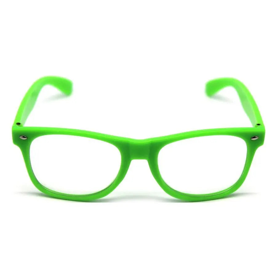 Green and Yellow Party Glasses with Clear Lenses – Fun 80s Australia Day or Costume Glasses (Set of 12) - Image 4