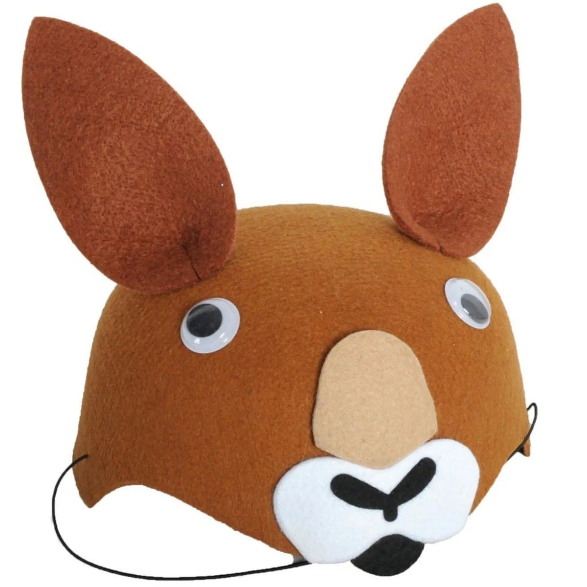 1x 55cm Kangaroo Animal Hat Costume Accessory | Felt | Elastic Chin Strap | Australian Theme - Image 2