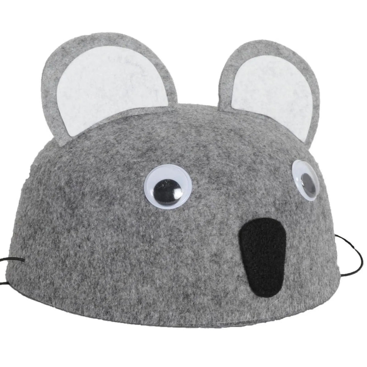 1x 55cm Koala Animal Hat Costume Accessory | Felt | Elastic Chin Strap | Australian Theme - Image 2