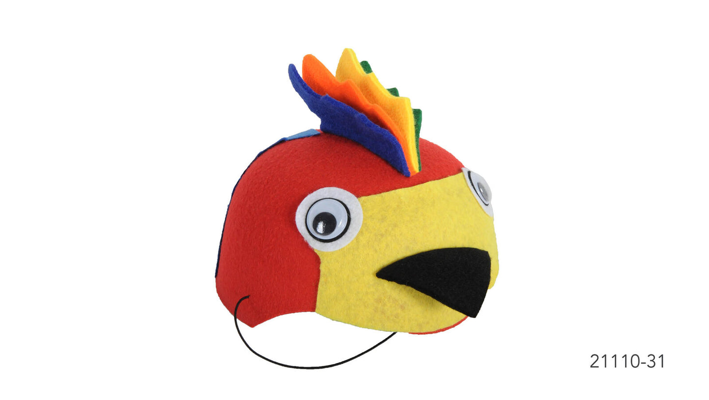 1x 55cm Parrot Animal Hat Costume Accessory | Felt | Elastic Chin Strap | Australian Theme - Image 2