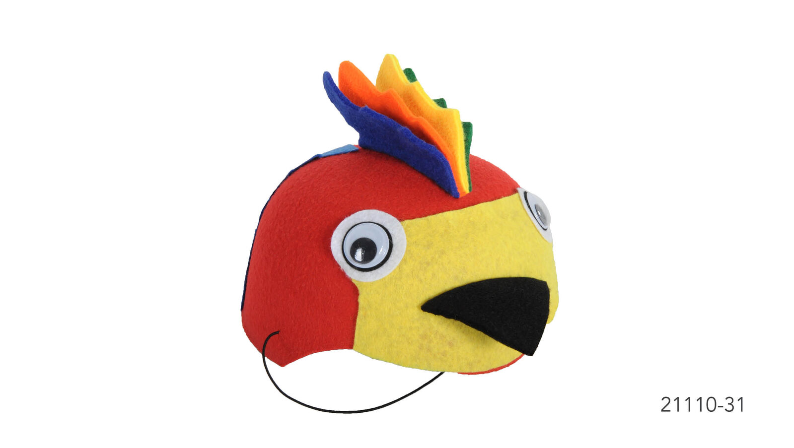 1x 55cm Parrot Animal Hat Costume Accessory | Felt | Elastic Chin Strap | Australian Theme - Image 2