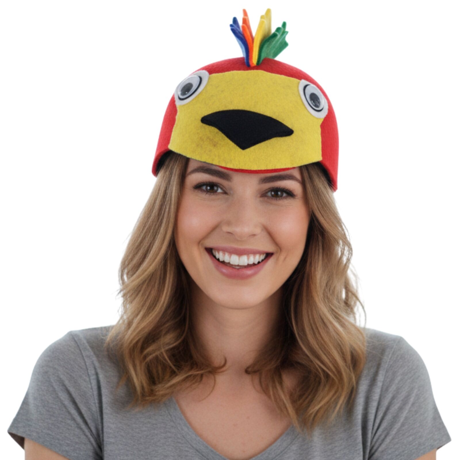 1x 55cm Parrot Animal Hat Costume Accessory | Felt | Elastic Chin Strap | Australian Theme - Image 3