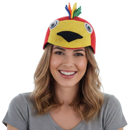 1x 55cm Parrot Animal Hat Costume Accessory | Felt | Elastic Chin Strap | Australian Theme - Image 3