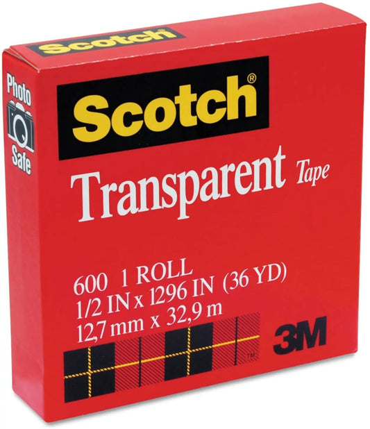Scotch 3M Transparent Tape 12.7mm x 32.9m - MADE IN USA - Image 2
