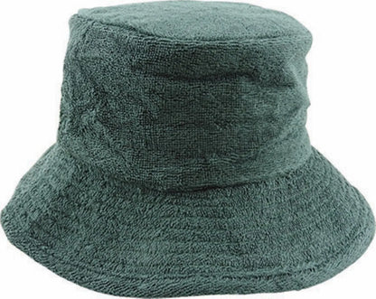 Terry Towelling Bucket Hat Daggy Fishing Camping Retro Aussie Lad Cap - Bottle Green