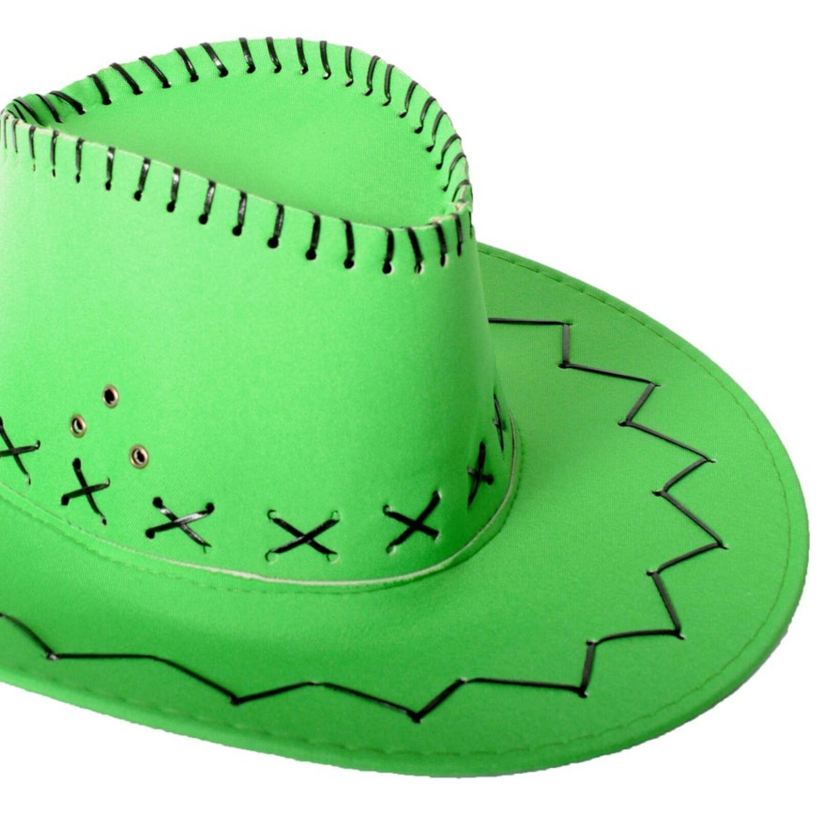 Fluro Green Cowboy Hat with Adjustable Chin Cord – Fun Western-Themed Australia Day - Image 3
