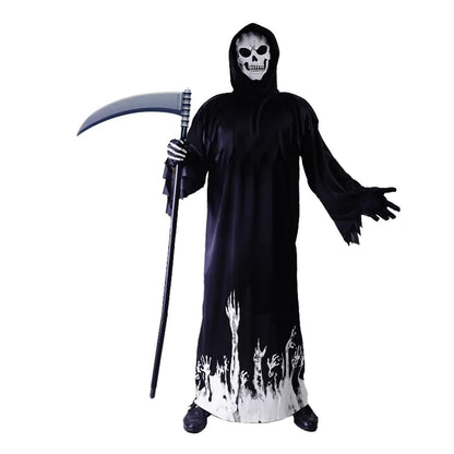 Scary Adult Glow in the Dark Party Costume Skeleton Reaper Halloween - Image 2