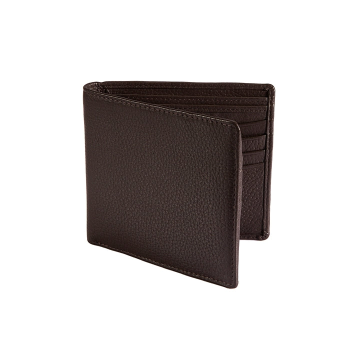 Dents RFID Pebble Grain Bifold Slim Leather Wallet - Chocolate - Image 2