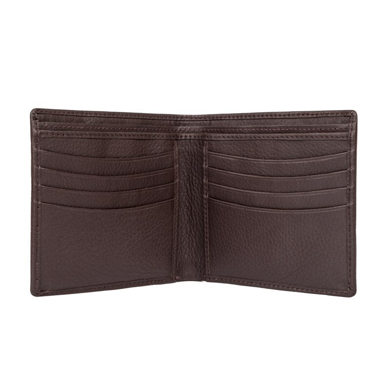 Dents RFID Pebble Grain Bifold Slim Leather Wallet - Chocolate - Image 3