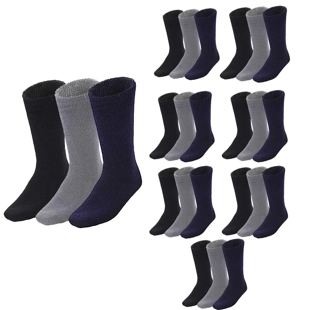 24 Pairs BAMBOO SOCKS Mens Heavy Duty Premium Thick Work Socks Cushion BULK - Assorted Colour Pack