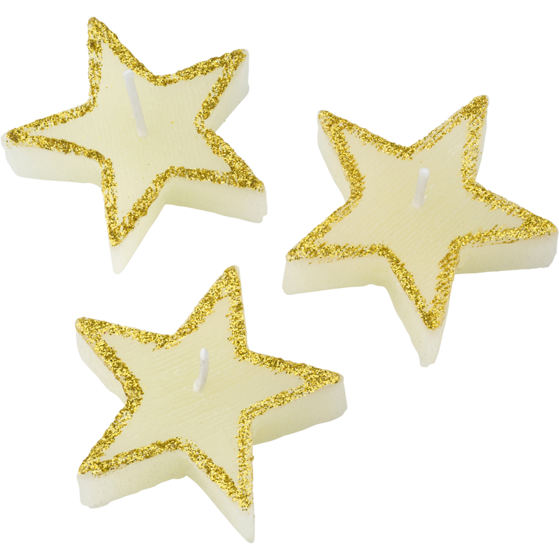 6x Star Shape Candles Tealight Wedding Crystal Wax - Image 3