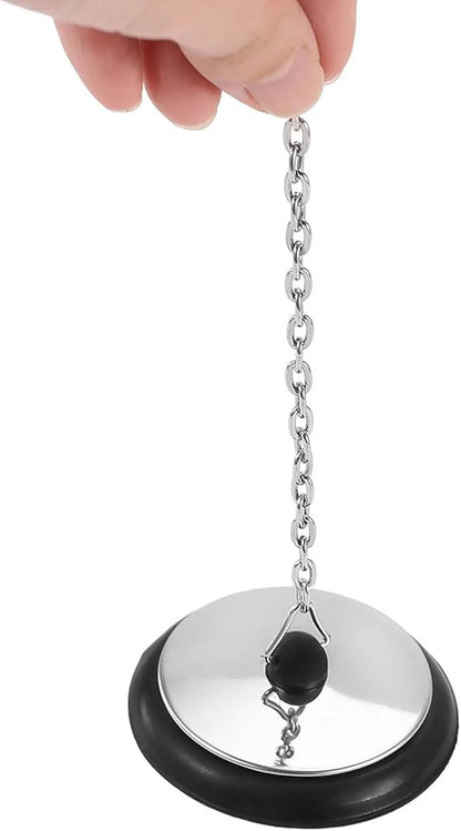 40mm Sink Plug w/ Stainless Steel Chain for Kitchens or Bathrooms - Image 3