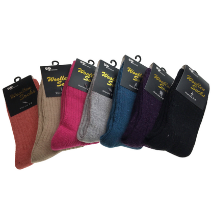 2 Pairs WOOL BLEND SOCKS Ladies Womens Thick Soft Work Thermal Warm Winter - 2-8 - Image 7