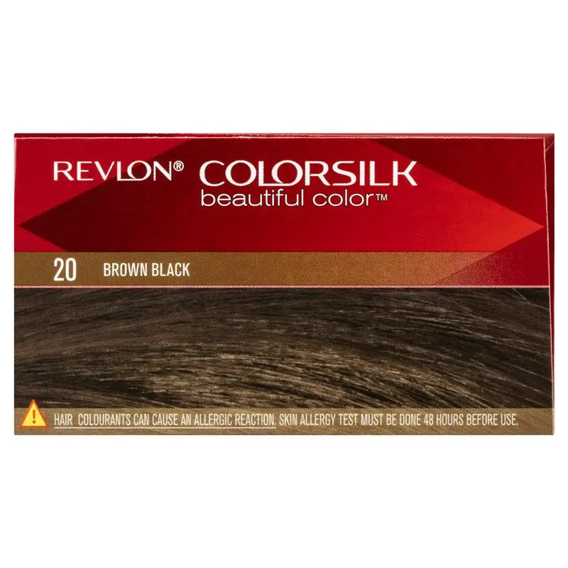 Revlon ColorSilk 20 Brown Black Permanent 3D Hair Colour w/ Keratin - Brown/Black - Image 4