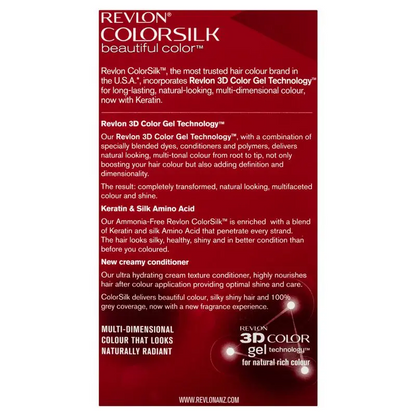 Revlon ColorSilk 20 Brown Black Permanent 3D Hair Colour w/ Keratin - Brown/Black - Image 7