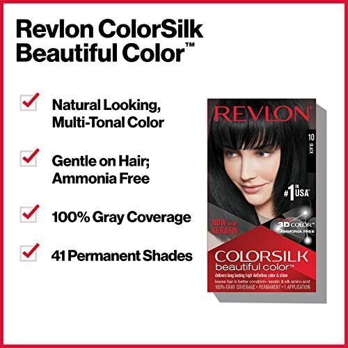 Revlon ColorSilk Beautiful 3D Permanent Hair Colour Keratin - 40 Medium Ash Brown - Image 6
