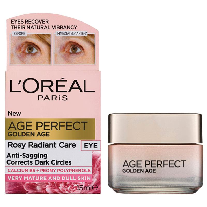 LOreal Paris Golden Age Perfect Rosy Radiant Eye Cream Anti Sagging Mature to Dull Skin 15ml - Image 2