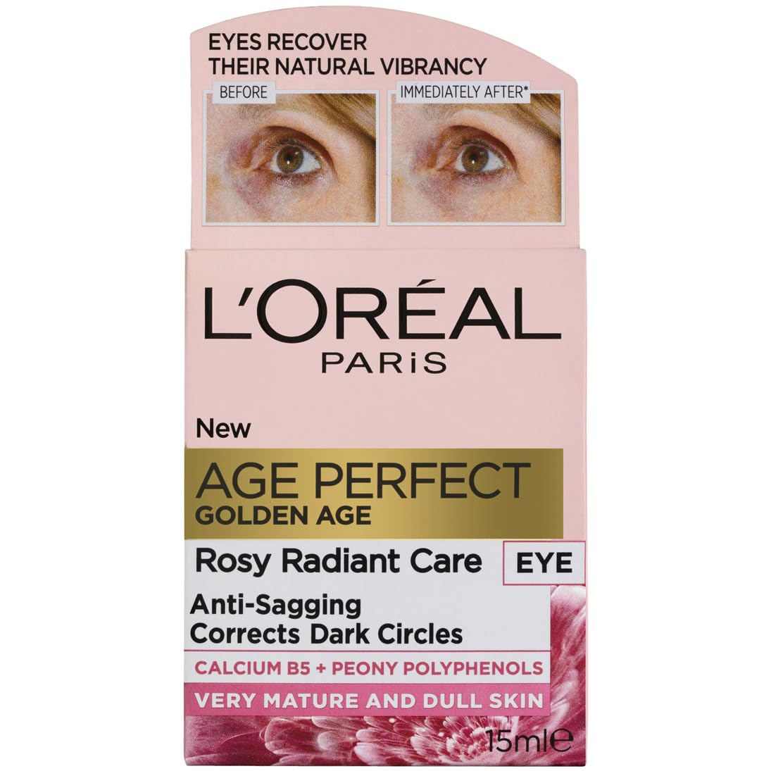 LOreal Paris Golden Age Perfect Rosy Radiant Eye Cream Anti Sagging Mature to Dull Skin 15ml - Image 5