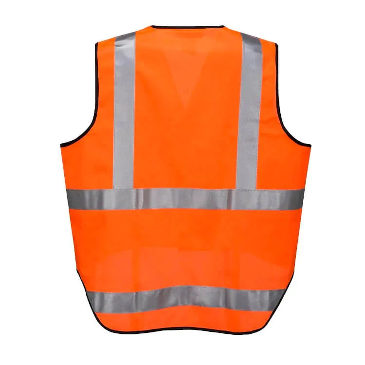 3x HUSKI Hi Vis Patrol Vest 3M Tape Safety Workwear High Visibility Bulk - Orange - Image 4