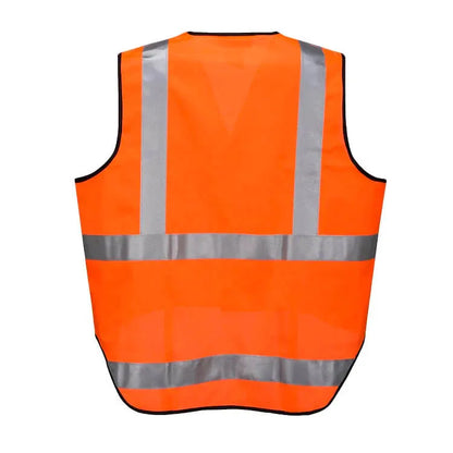 3x HUSKI Hi Vis Patrol Vest 3M Tape Safety Workwear High Visibility Bulk - Orange - Image 4