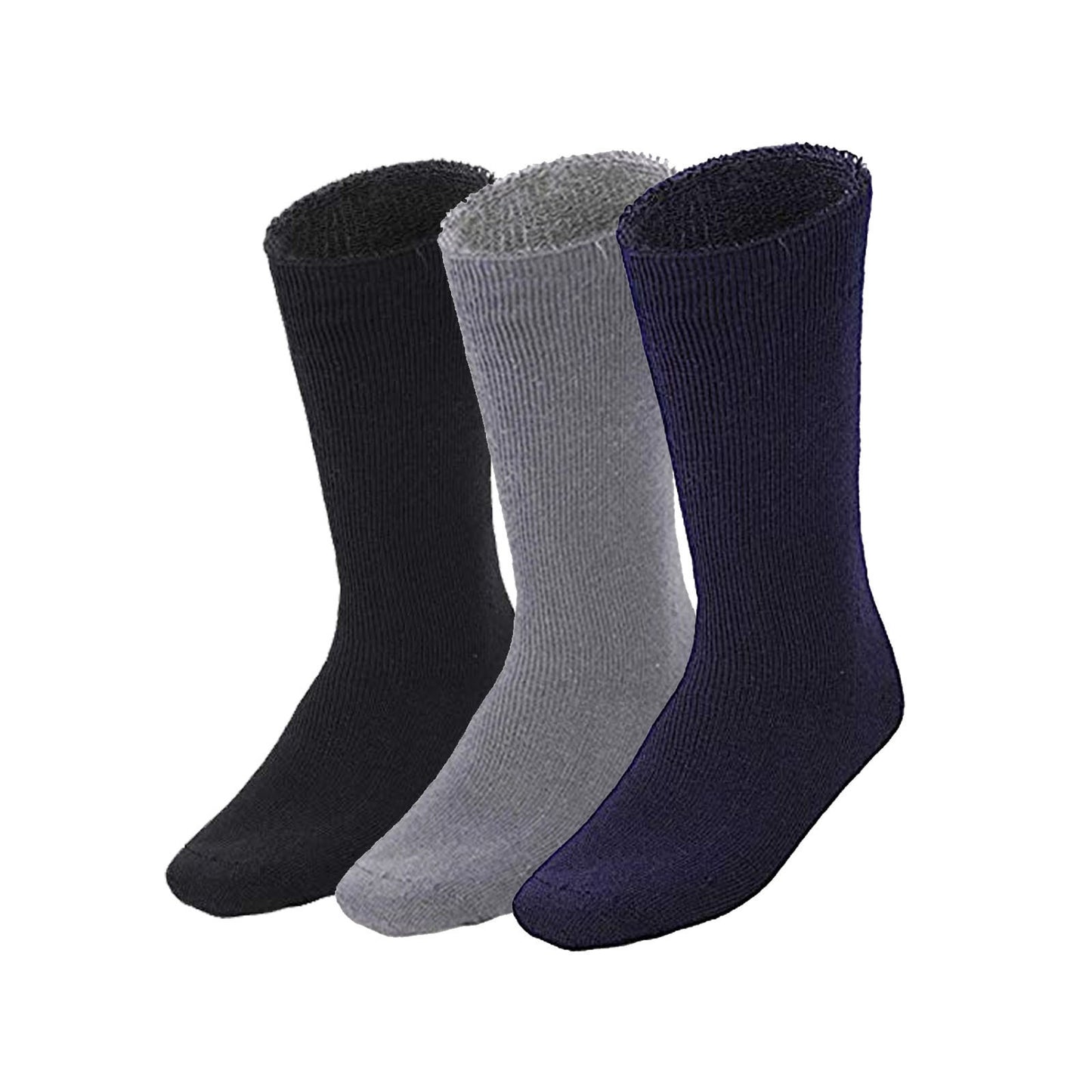 3 Pairs BAMBOO SOCKS Mens Heavy Duty Premium Thick Work Socks Cushion BULK - Assorted Colour Pack - 11-14 - Image 2