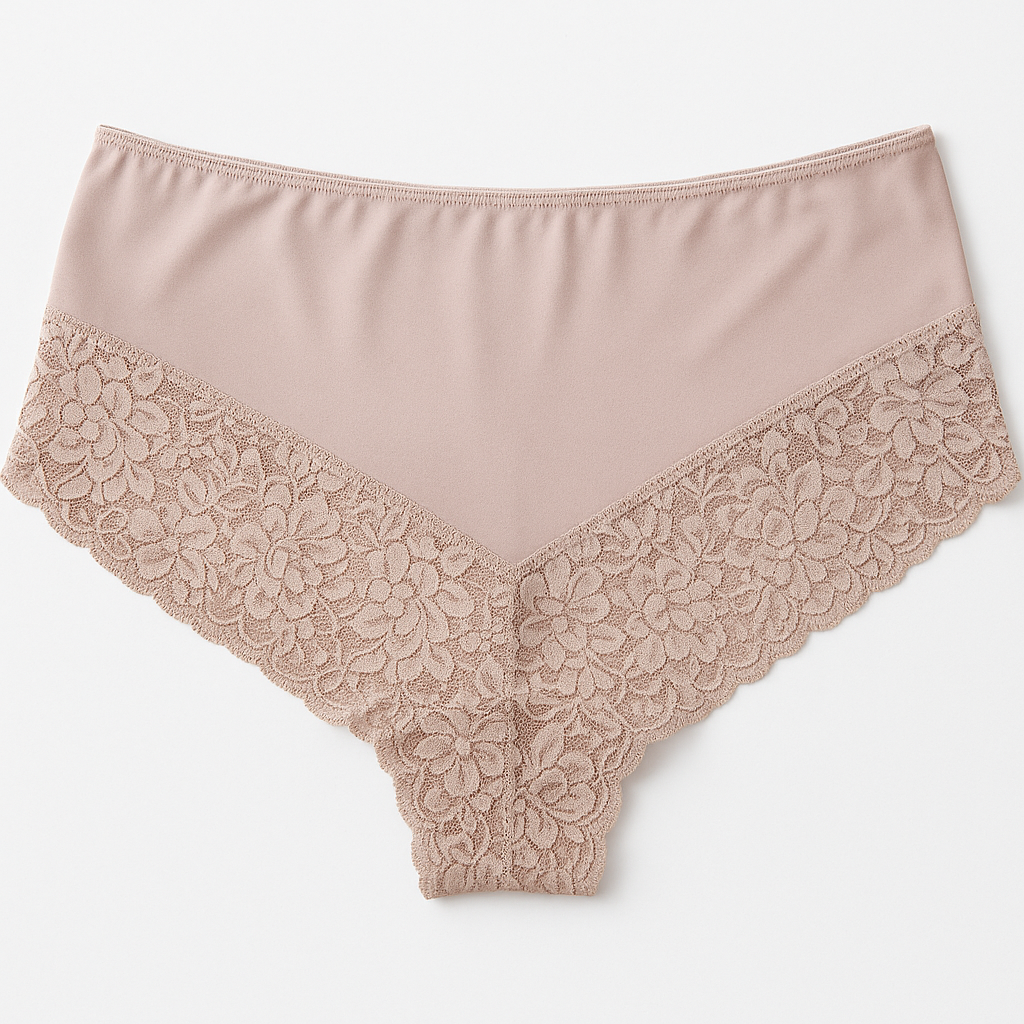 3x Womens Lace Boyshort Boyleg Full Briefs Underwear Undies in Beige - 12 - Image 3