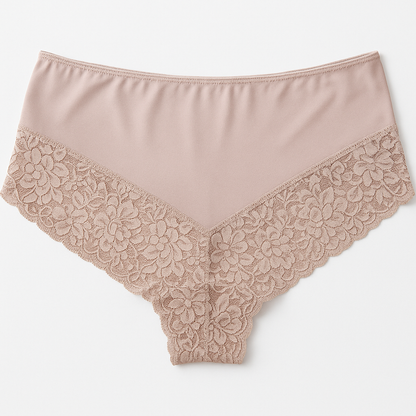 3x Womens Lace Boyshort Boyleg Full Briefs Underwear Undies in Beige - 14 - Image 3