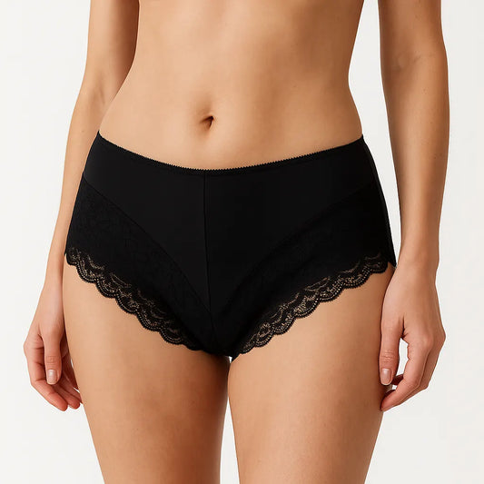 3x Womens Lace Boyshort Boyleg Full Briefs Underwear Undies in Black