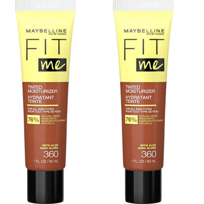 2x Maybelline Fit Me 30ml Tinted Moisturizer with Aloe - 360 (Foundation)