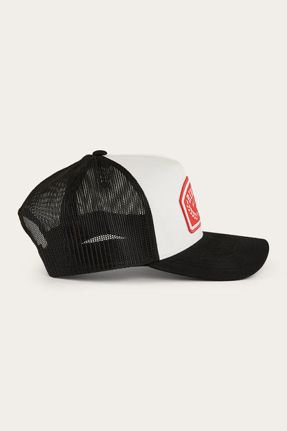 Ringers Western Wheatbelt Trucker Baseball Cap Hat in White/Red - Image 4