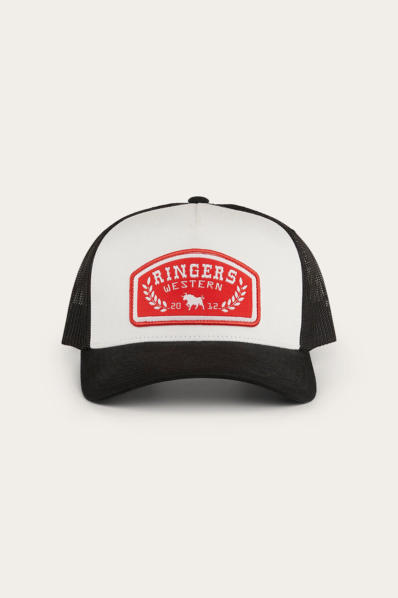 Ringers Western Wheatbelt Trucker Baseball Cap Hat in White/Red - Image 7