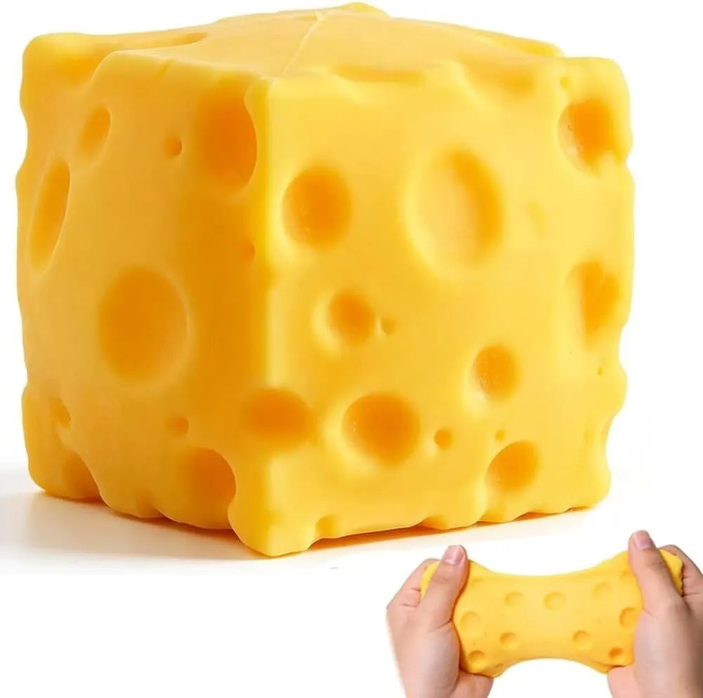 7cm Cheese Squishy Fidget Block Squeezy Stress Relief Sensory Toy Fun - Image 2
