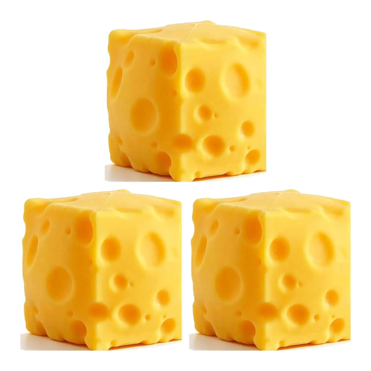 3pc Set 7cm Cheese Squishy Fidget Blocks Squeezy Stress Relief Sensory Toys