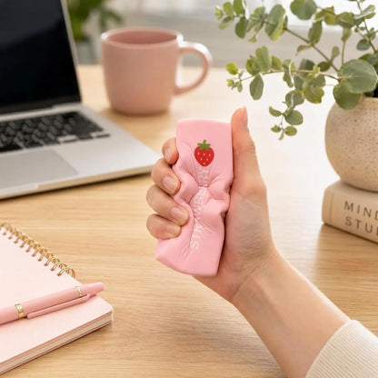 13cm Strawberry Scented Squishy Fidget Block Squeezy Stress Relief Sensory Toy Fun Berry Fruit - Image 3