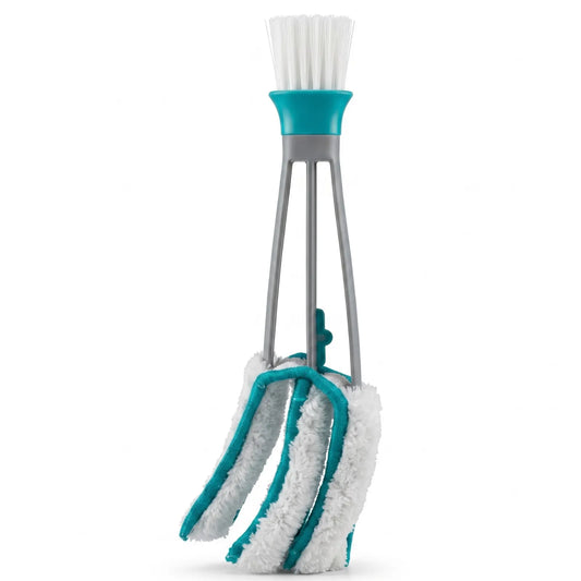 Window Shutter Blinds Brush with Interchangeable Head & Microfibre Attachment