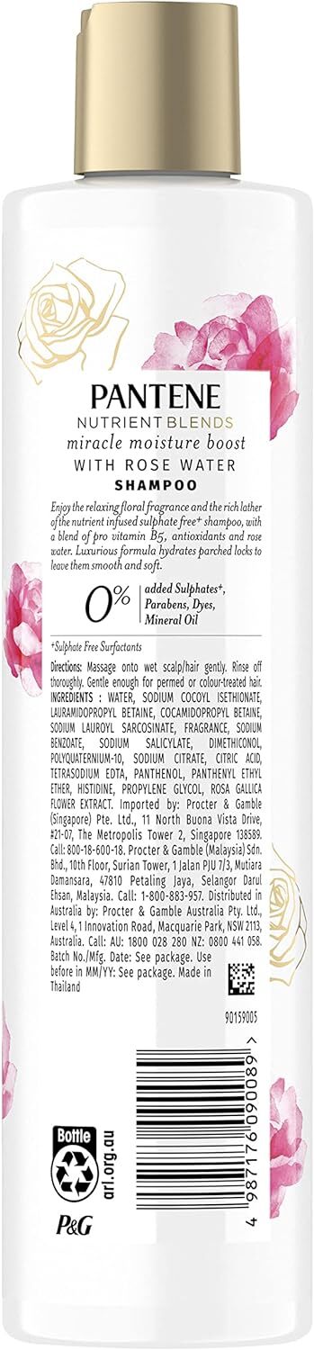 Pantene Pro-V Nutrient Blends Miracle Moisture Boost Shampoo 270ml - Rose Water - Image 7