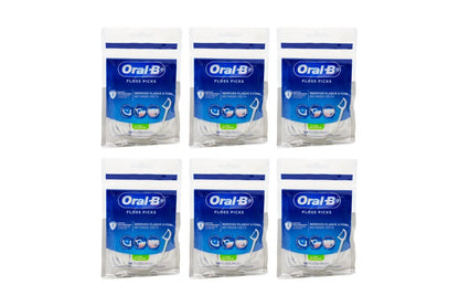 6x Oral B Floss Picks Mint Flavour 30pk